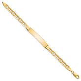 14k Polished Solid Chain/Solid Plate Anchor Link 38x7.8mm Plate 8 inch ID Bracelet